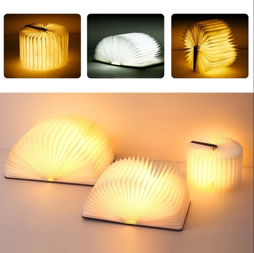 Kitap Lambası – Kitap Severler ve Ev Dekorasyonu İçin Katlanabilir Ahşap LED Lamba