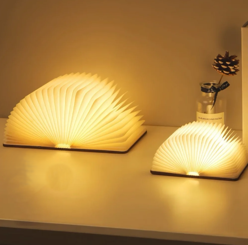 Kitap Lambası – Kitap Severler ve Ev Dekorasyonu İçin Katlanabilir Ahşap LED Lamba